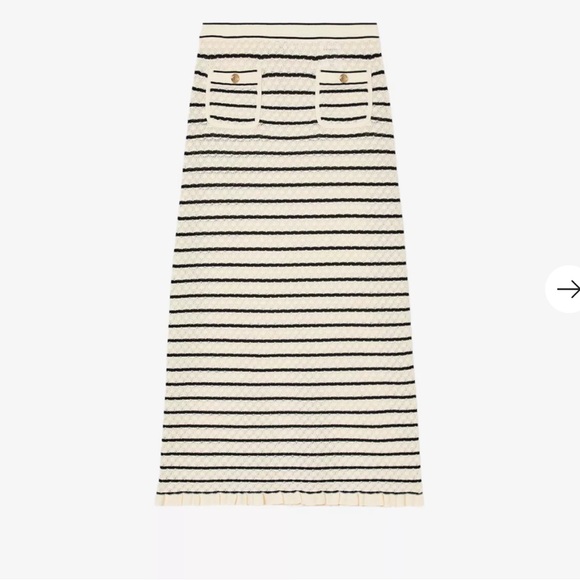 SANDRO Moline striped stretch-knit midi skirt - Picture 1 of 8